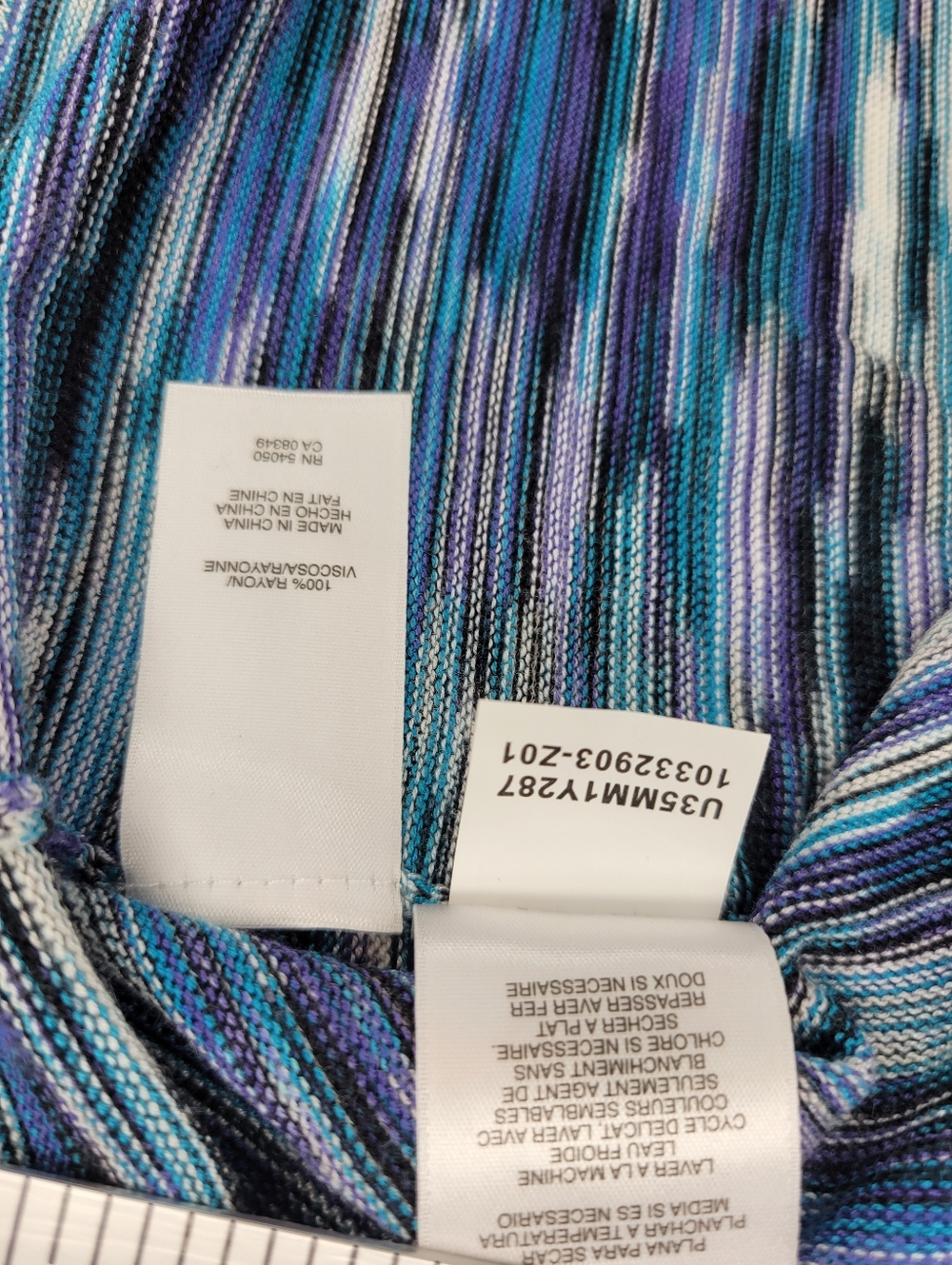 Jones Wear Multi Stripe Sleeveless Tank Top Women XL Blue Purple Boho - Picture 8 of 11